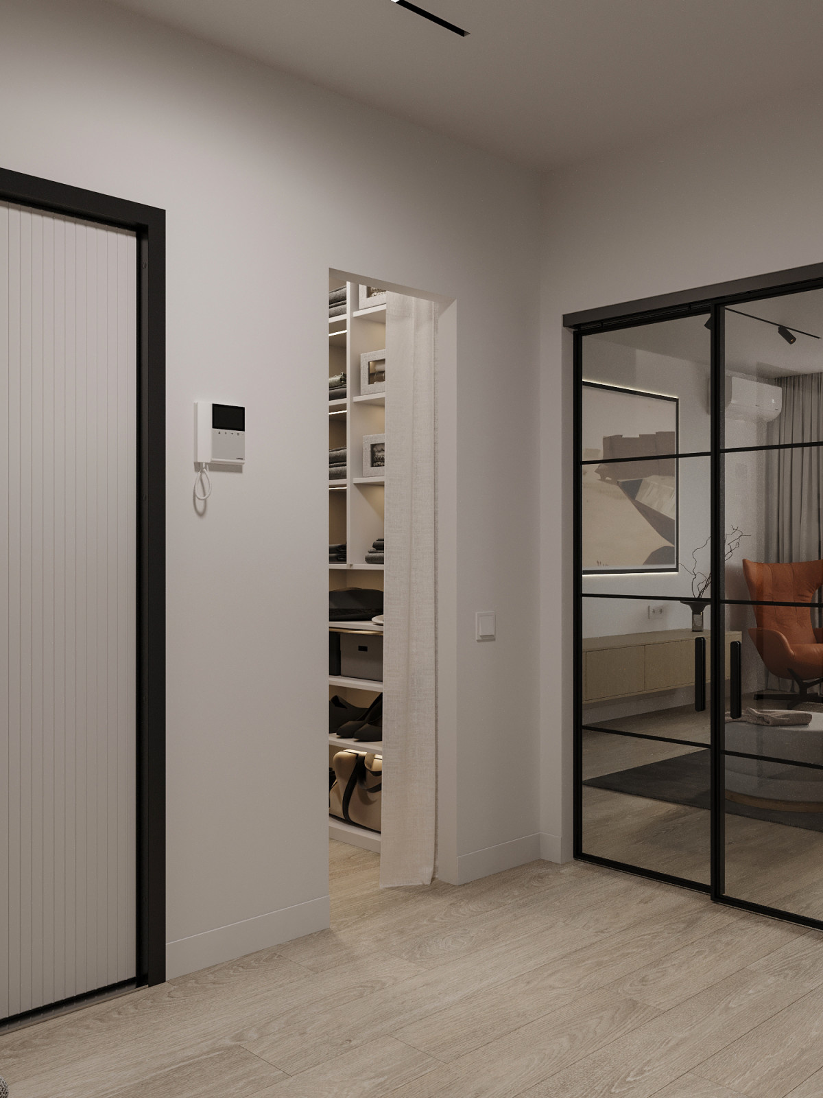Современный интерьер для активной пары в квартире 103 м² в Москве