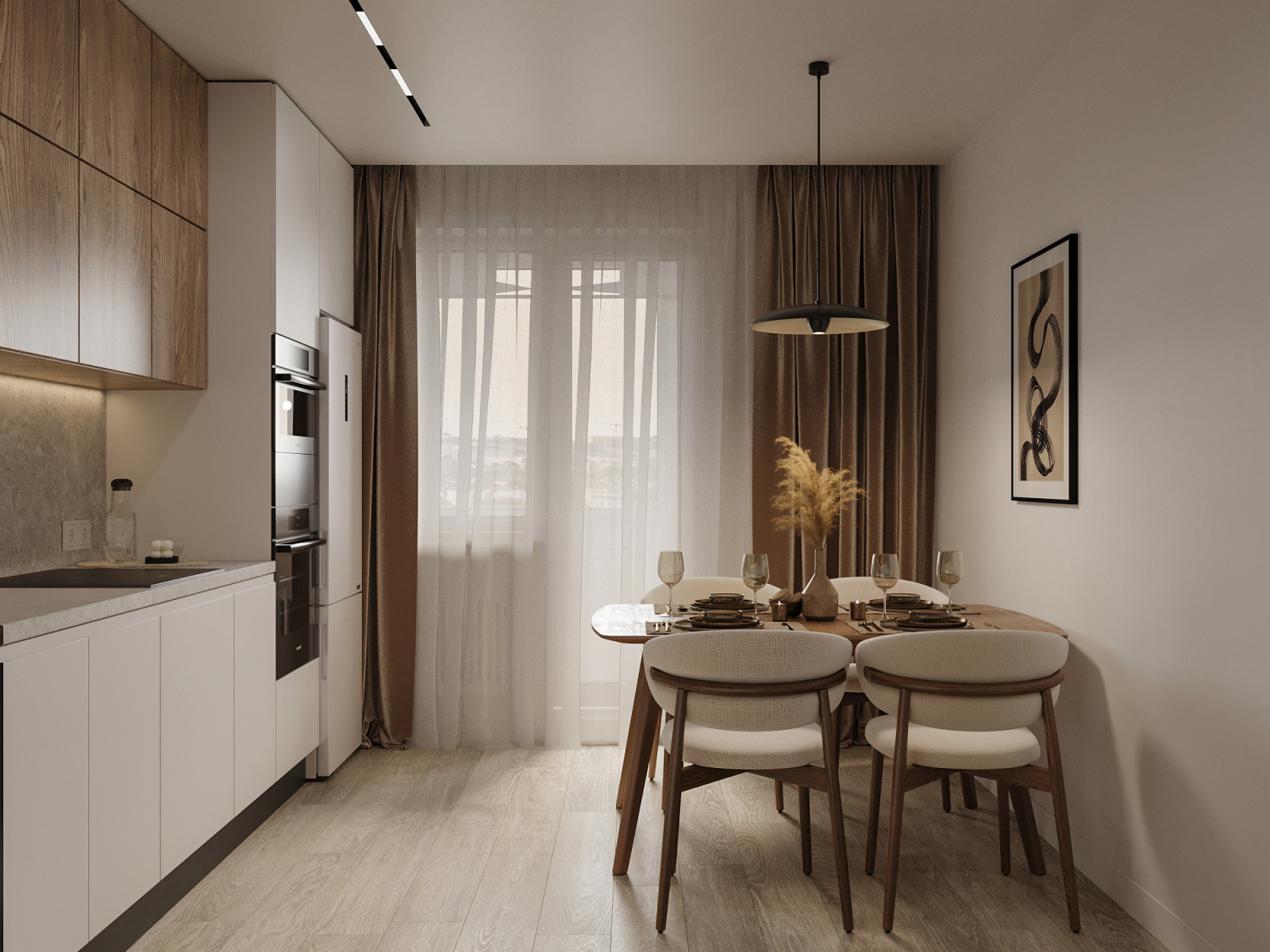 Современный интерьер для активной пары в квартире 103 м² в Москве