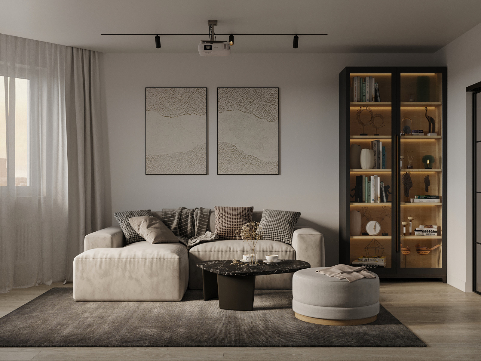 Современный интерьер для активной пары в квартире 103 м² в Москве