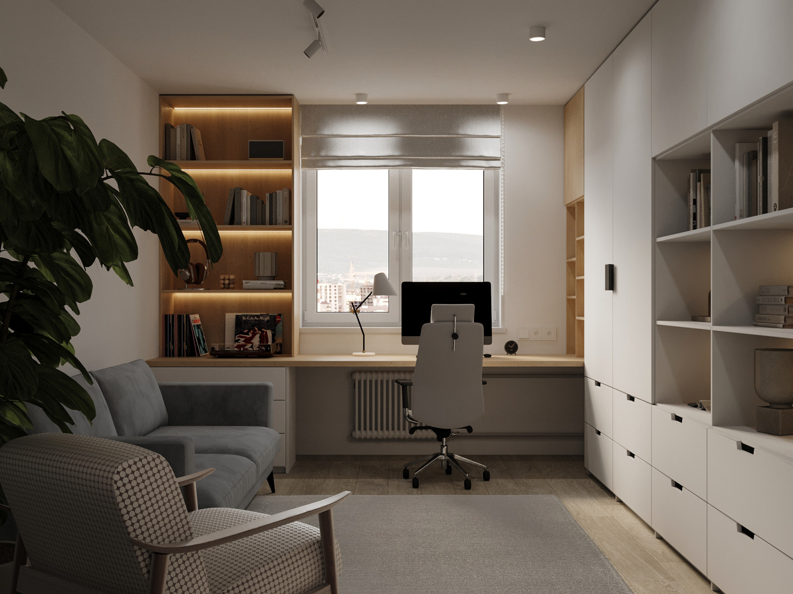 Современный интерьер для активной пары в квартире 103 м² в Москве