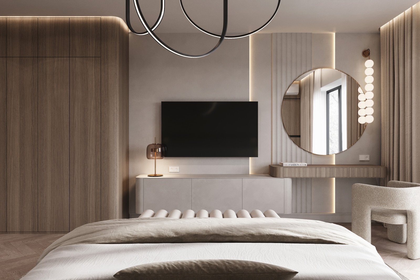 Мастер спальня в загородном доме