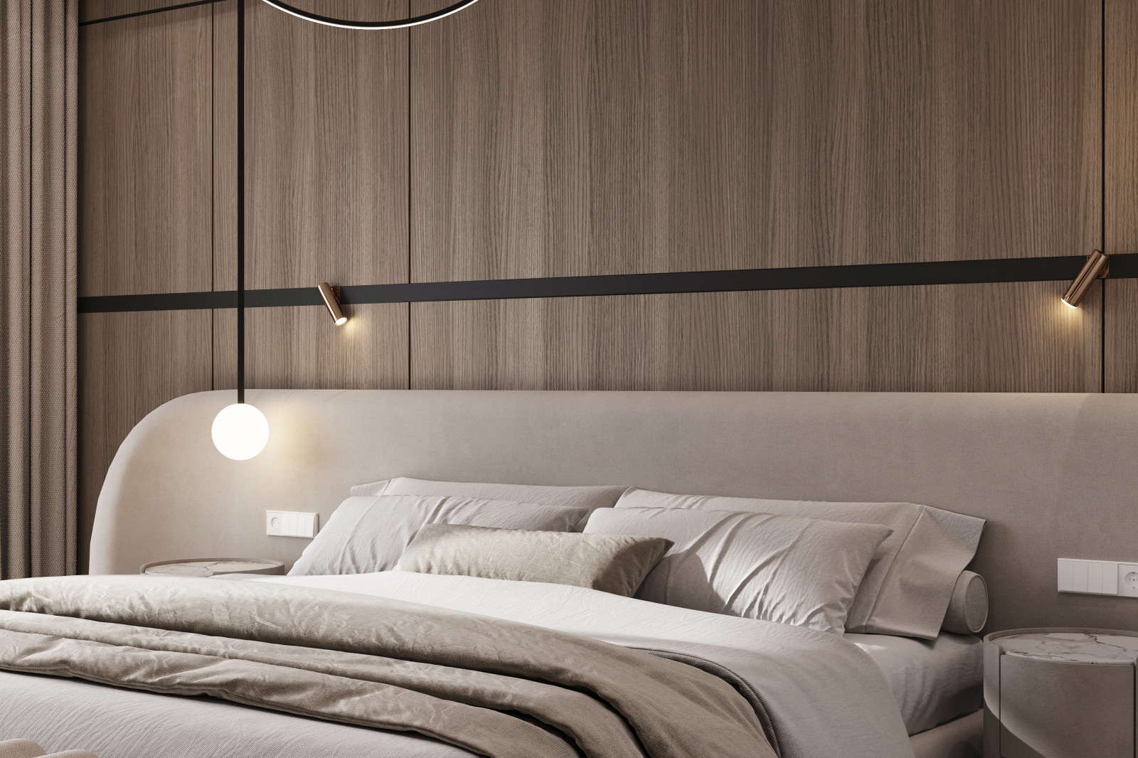 Мастер спальня в загородном доме