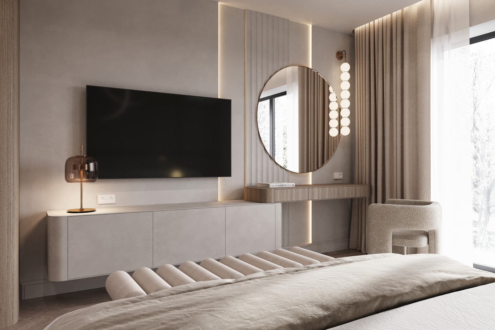 Мастер спальня в загородном доме