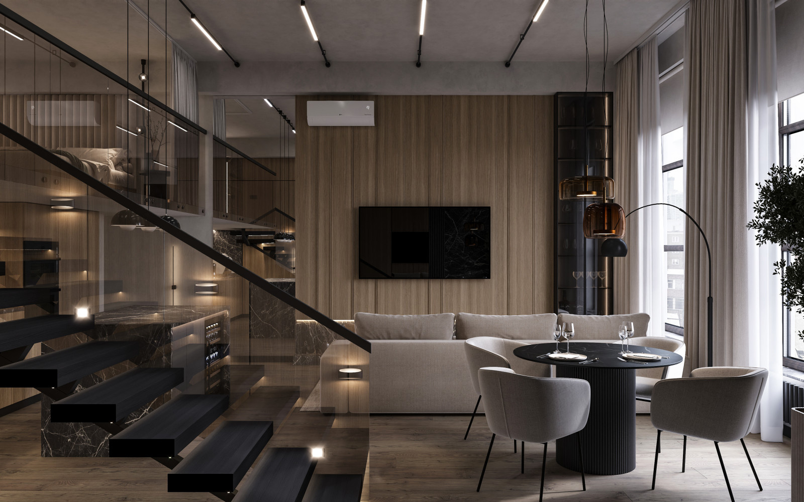 Дизайн Двухуровневой Студии