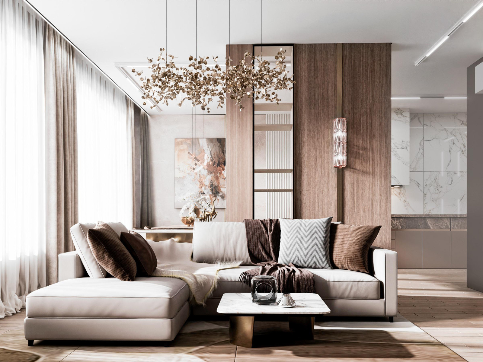 Классика и современность в 3-комнатной квартире в жк Кварталы Немировича