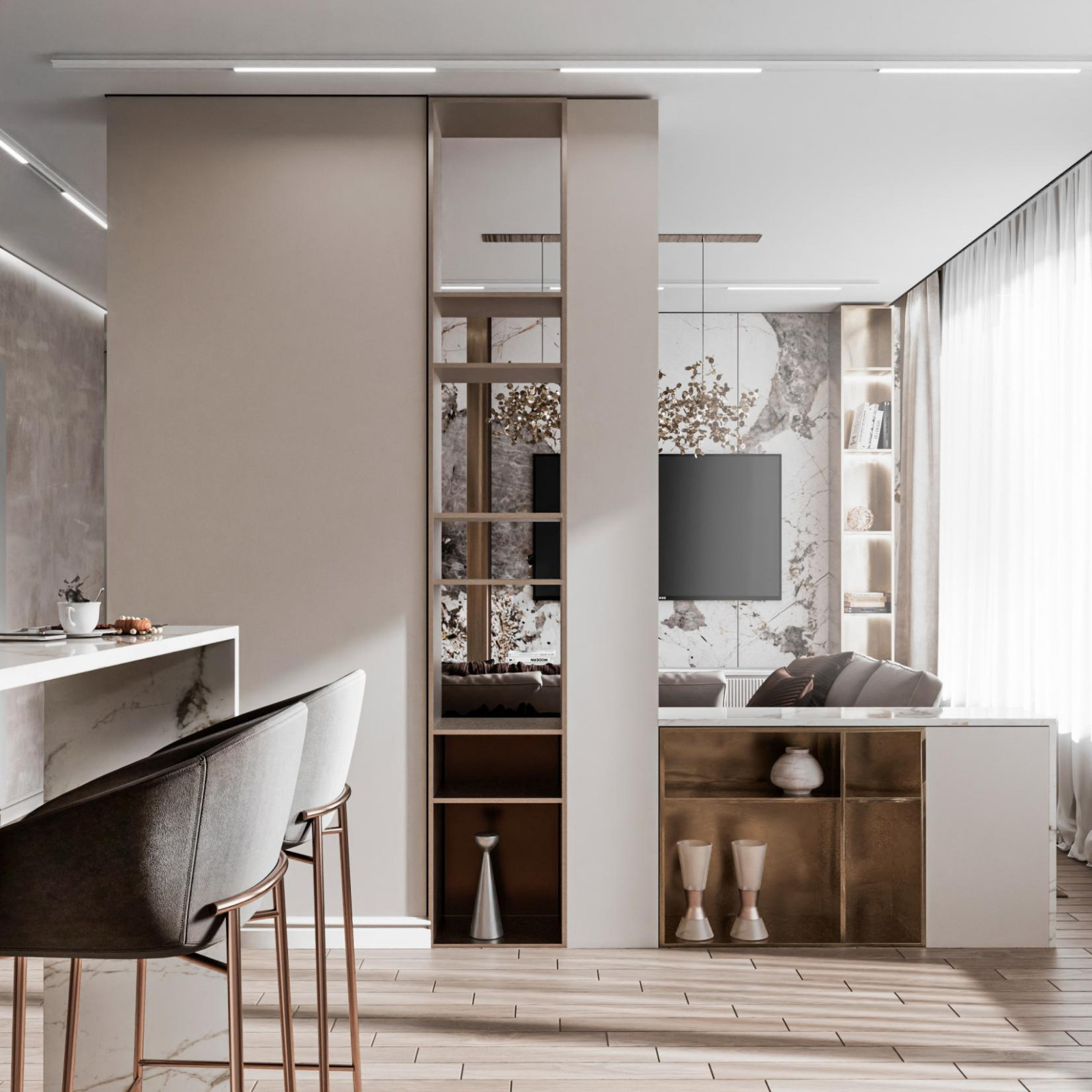 Классика и современность в 3-комнатной квартире в жк Кварталы Немировича