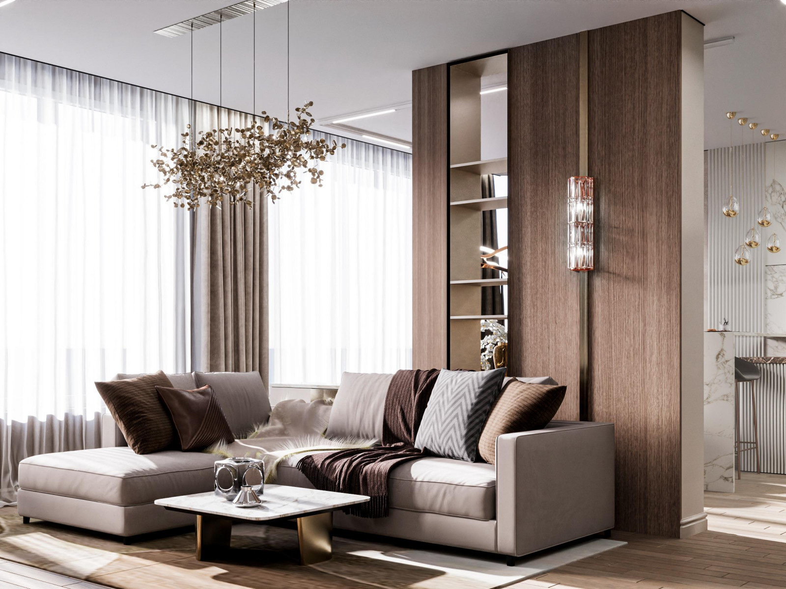 Классика и современность в 3-комнатной квартире в жк Кварталы Немировича