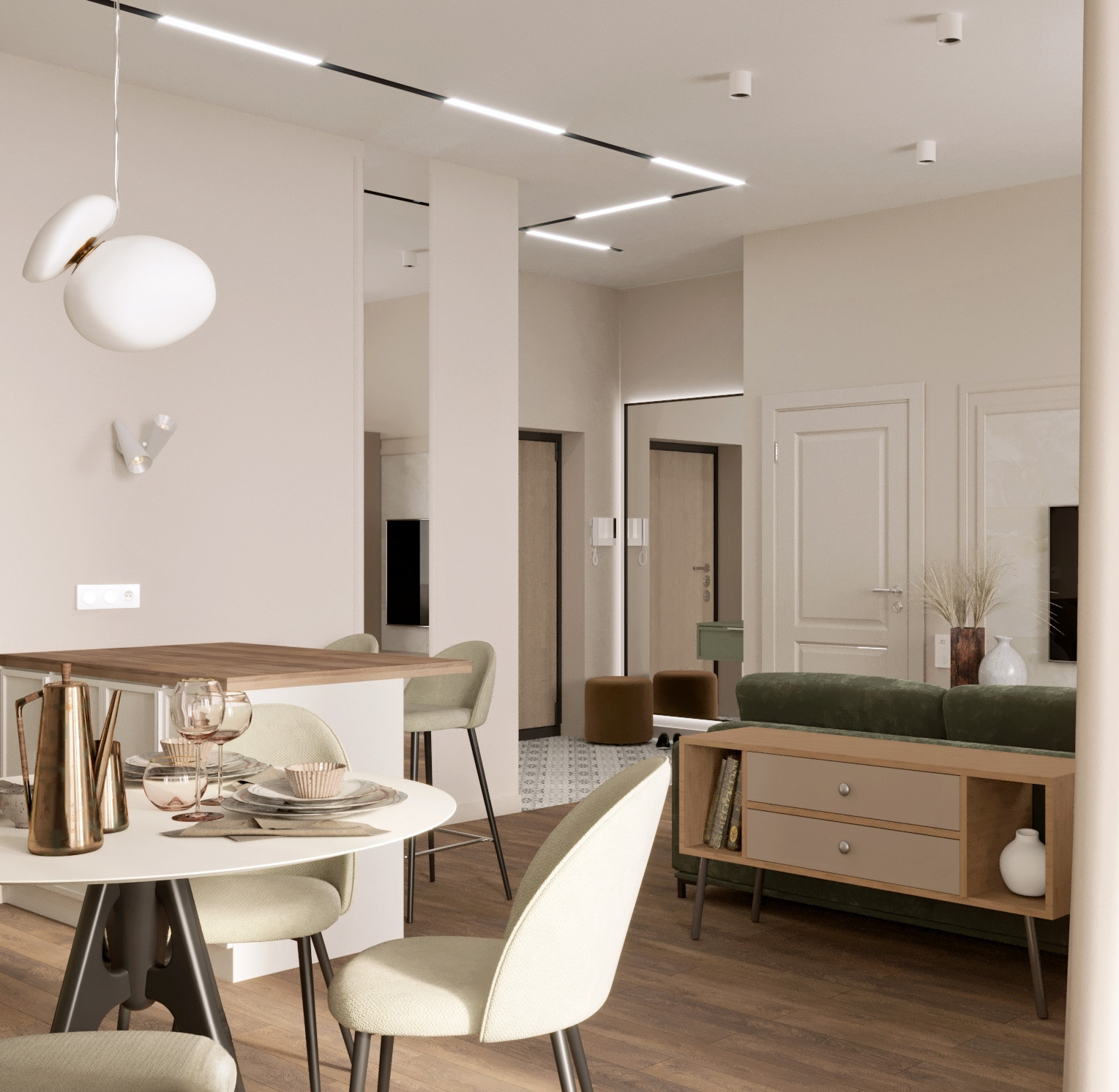 Современный дизайн двухкомнатной квартиры в жк Спектр