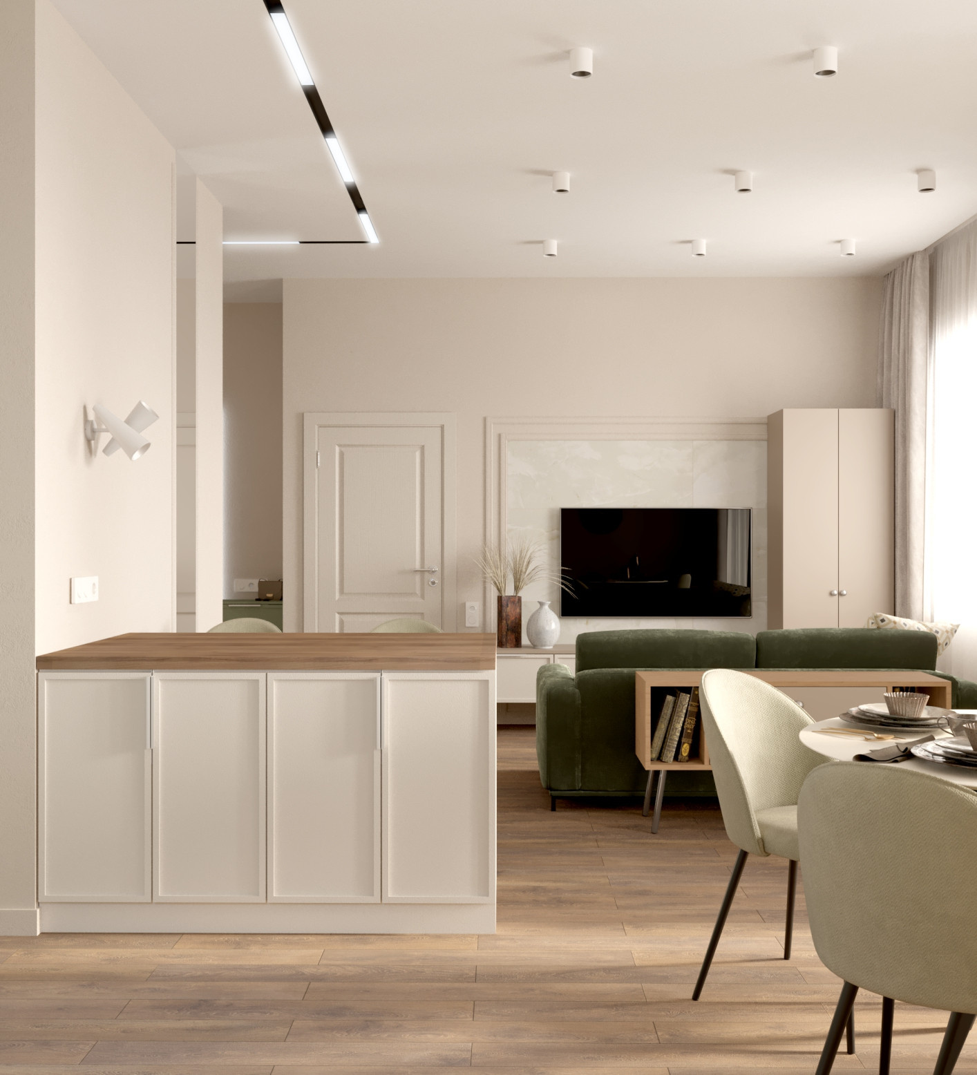 Современный дизайн двухкомнатной квартиры в жк Спектр