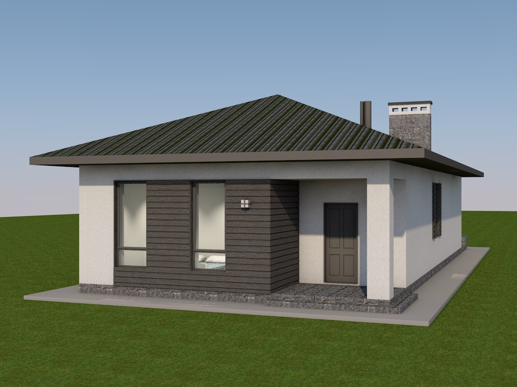 Обложка проекта: 24-001 Жилой дом с террасой общей площадью 128 м2