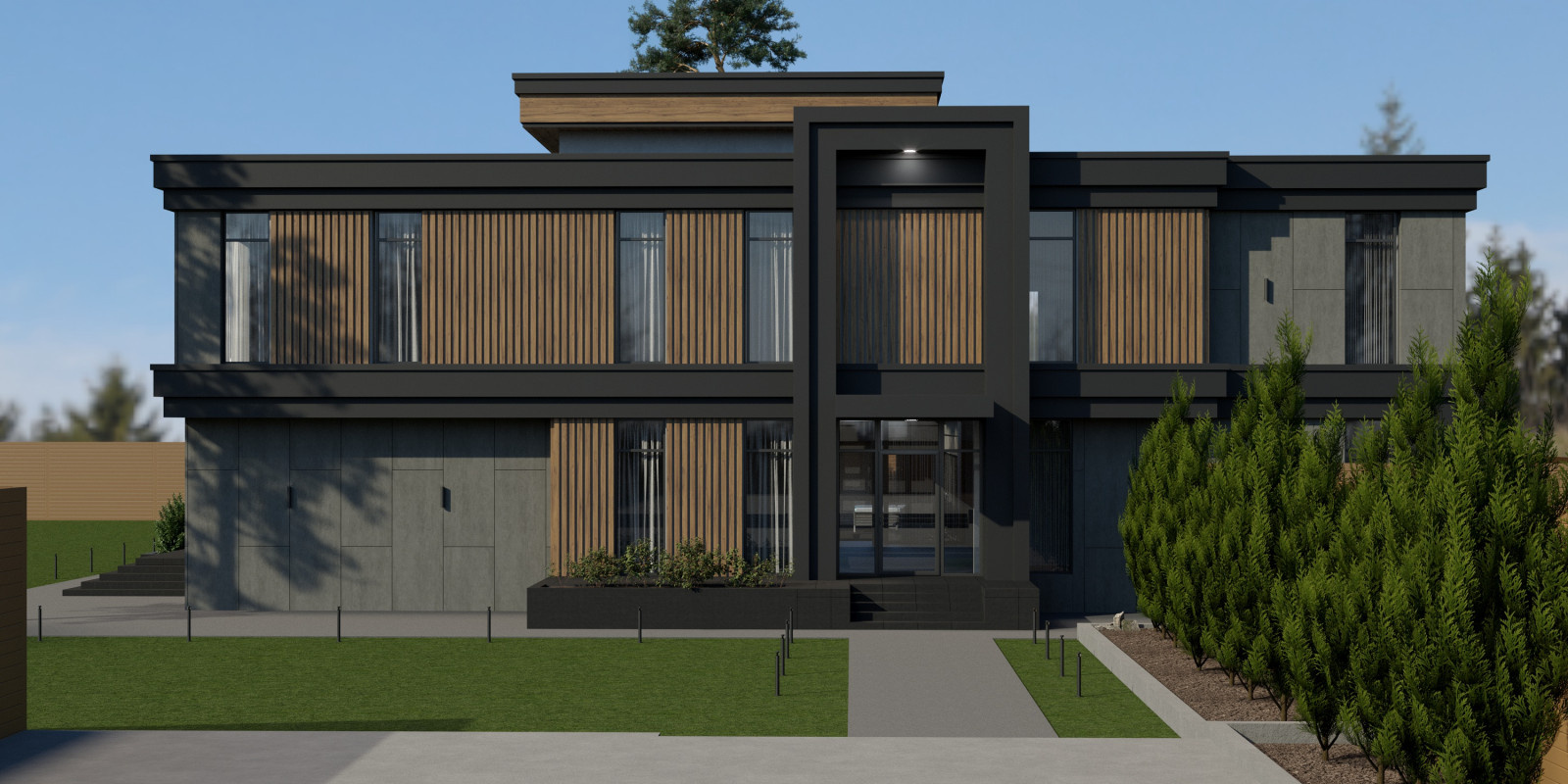 Обложка проекта: Архитектурная концепция "Дом в современном стиле"