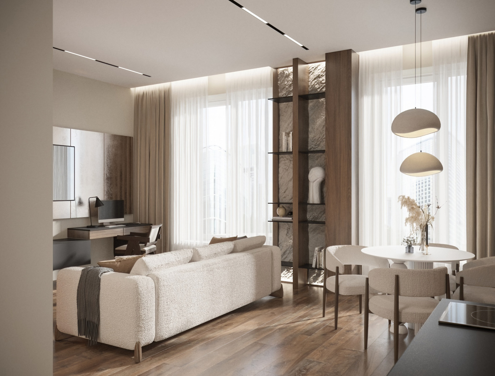 Современная квартира в Москве 66 м²