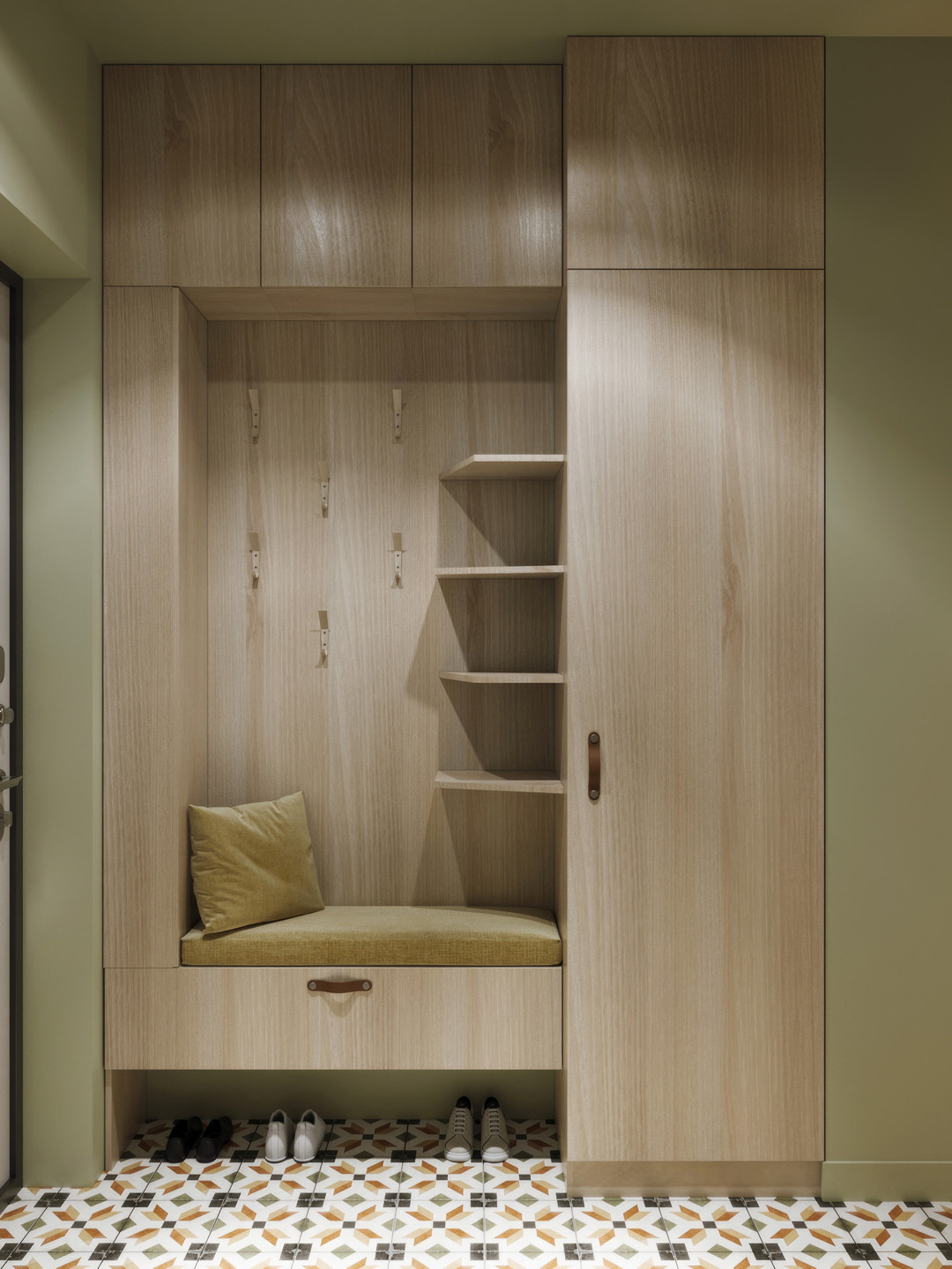 Квартира с зелеными акцентами