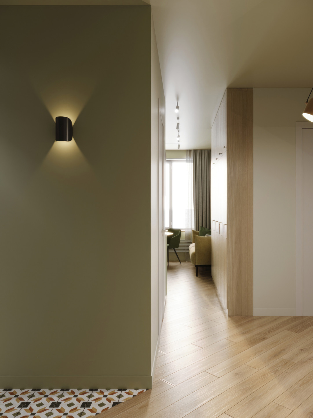 Квартира с зелеными акцентами