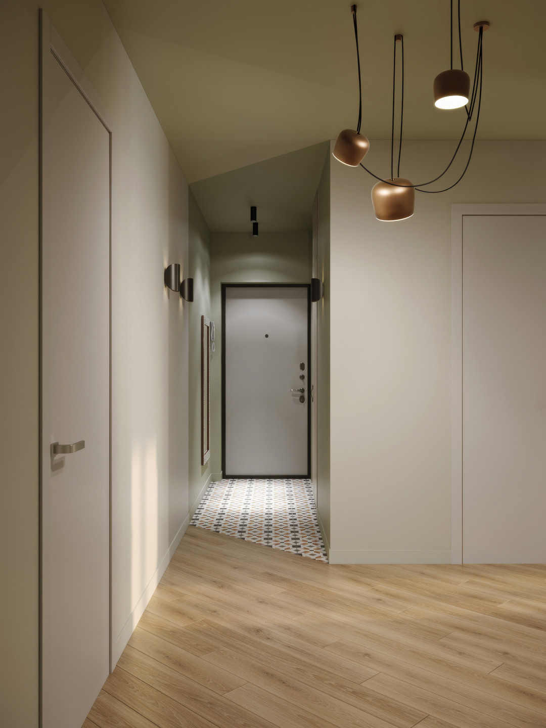 Квартира с зелеными акцентами