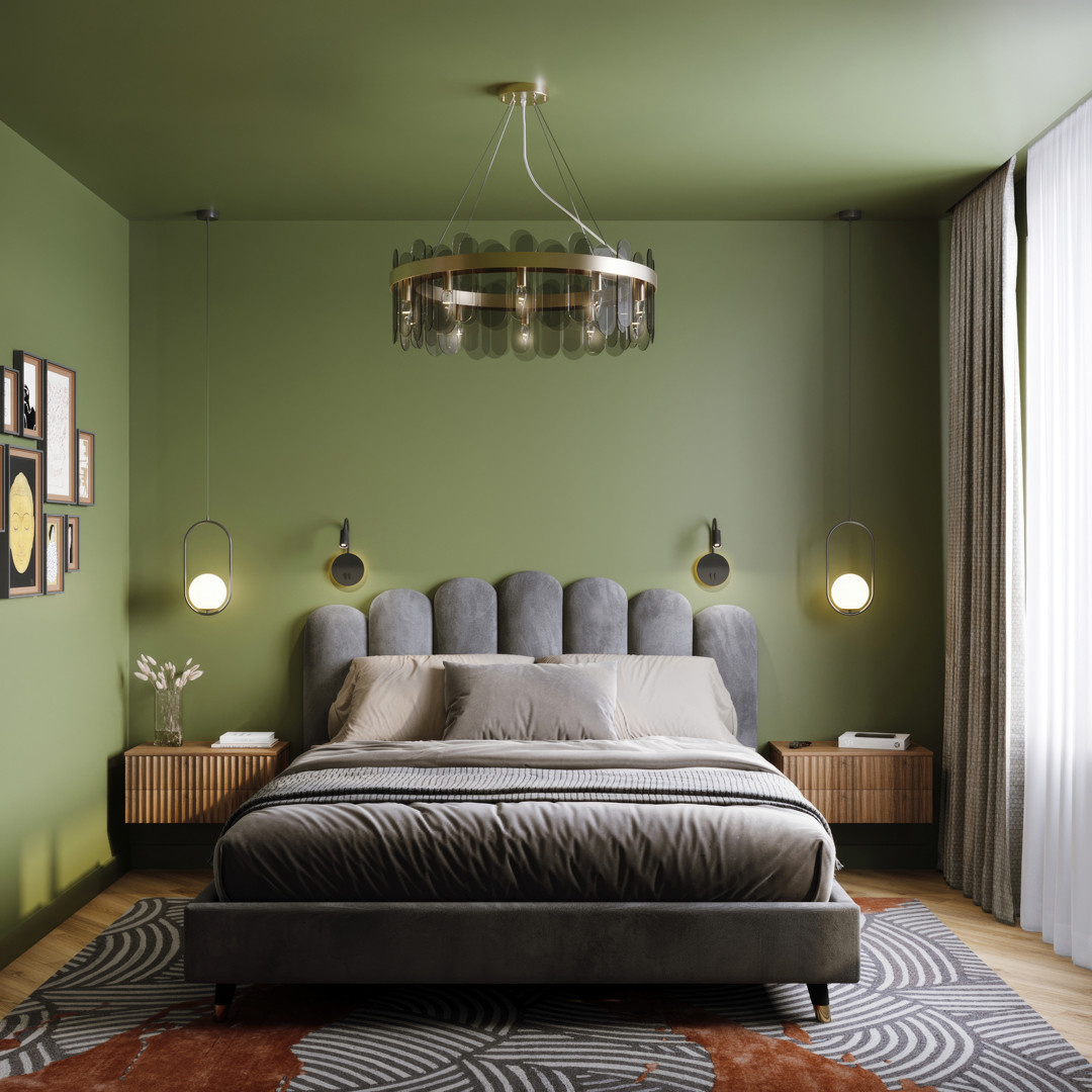 Квартира с зелеными акцентами