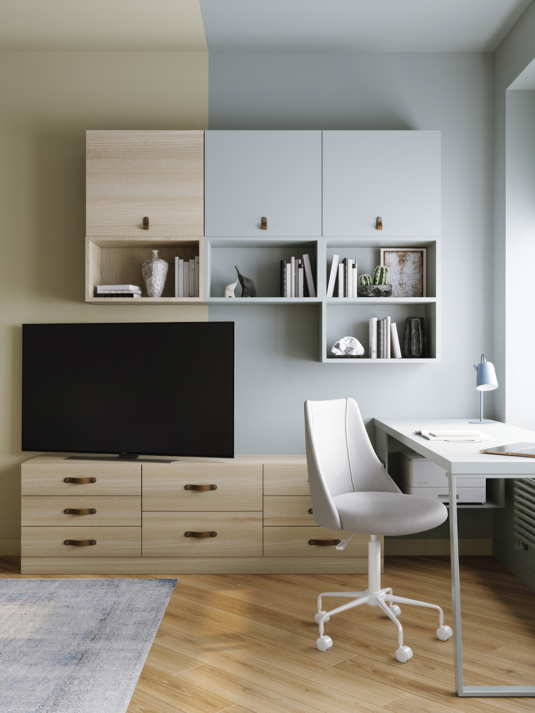 Квартира с зелеными акцентами