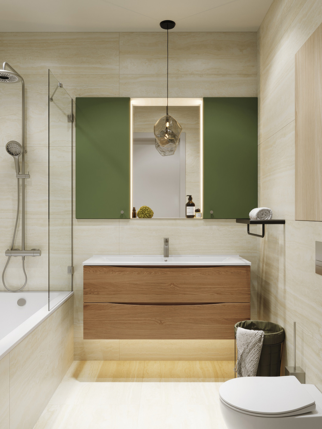 Квартира с зелеными акцентами