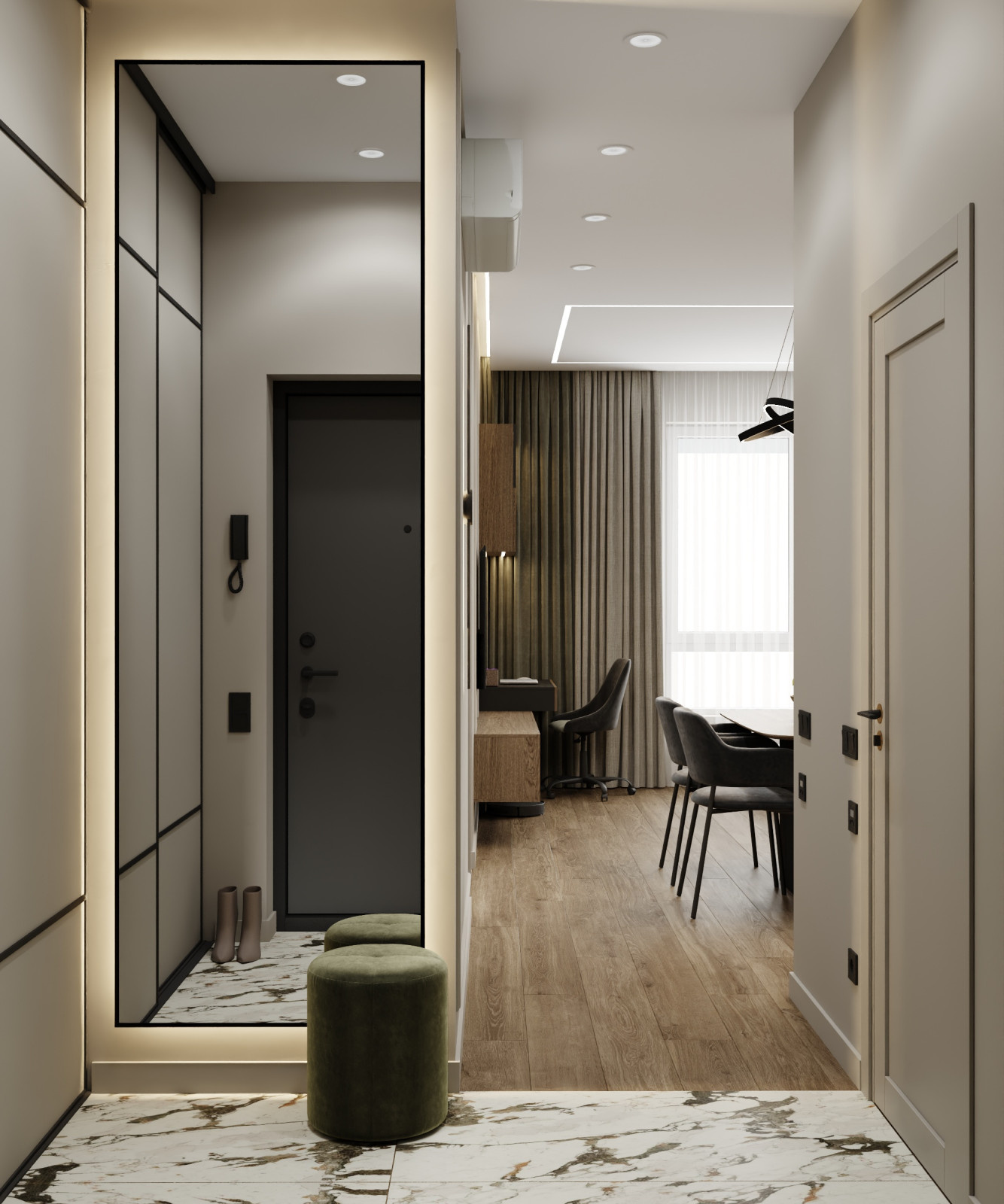 Дизайн-проект квартиры 76кв.м., Москва