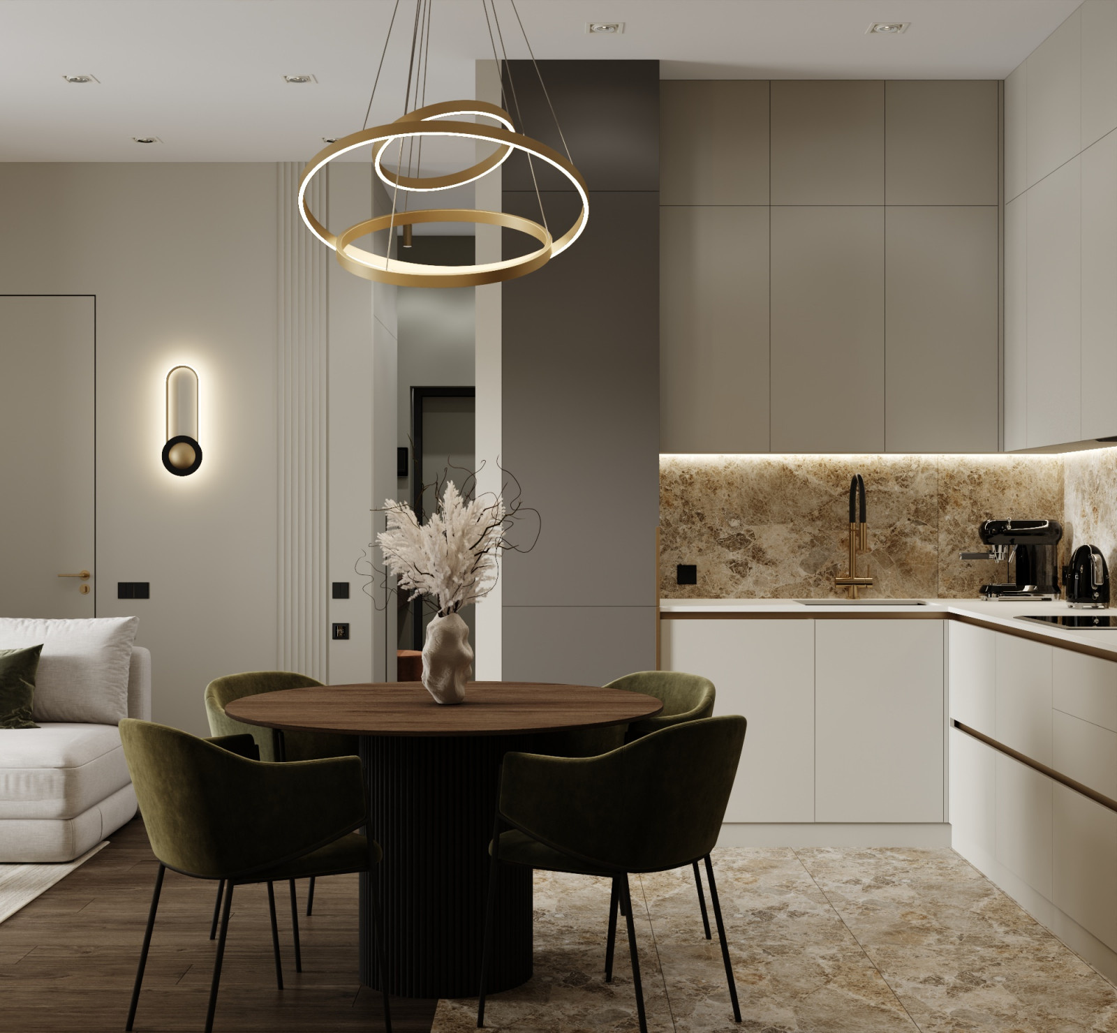 Дизайн-проект квартиры 80кв.м., ЖК Шагал, Москва