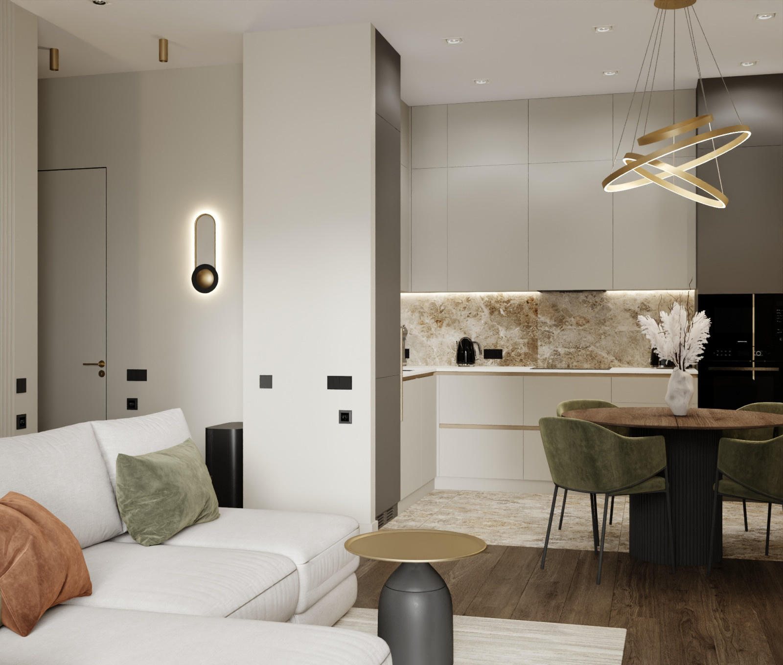 Дизайн-проект квартиры 80кв.м., ЖК Шагал, Москва