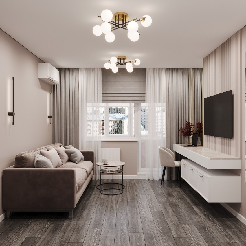 Интерьер квартиры 48 м² в современном стиле