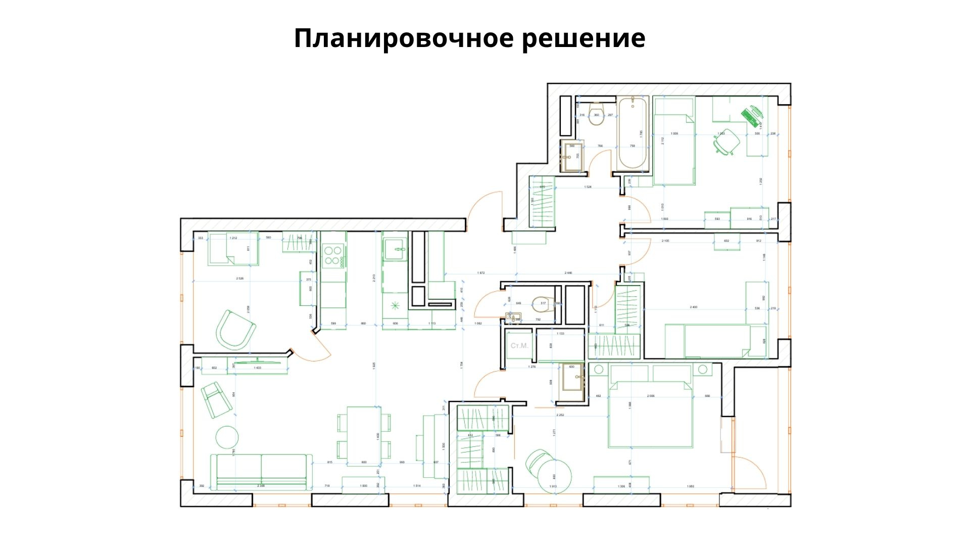 Квартира 94 м2 в "Level Лесной"