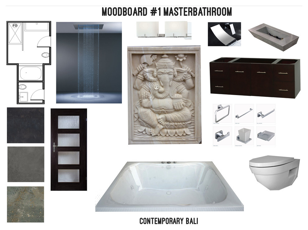 Contemporary Bali Style for Master Bathroom.