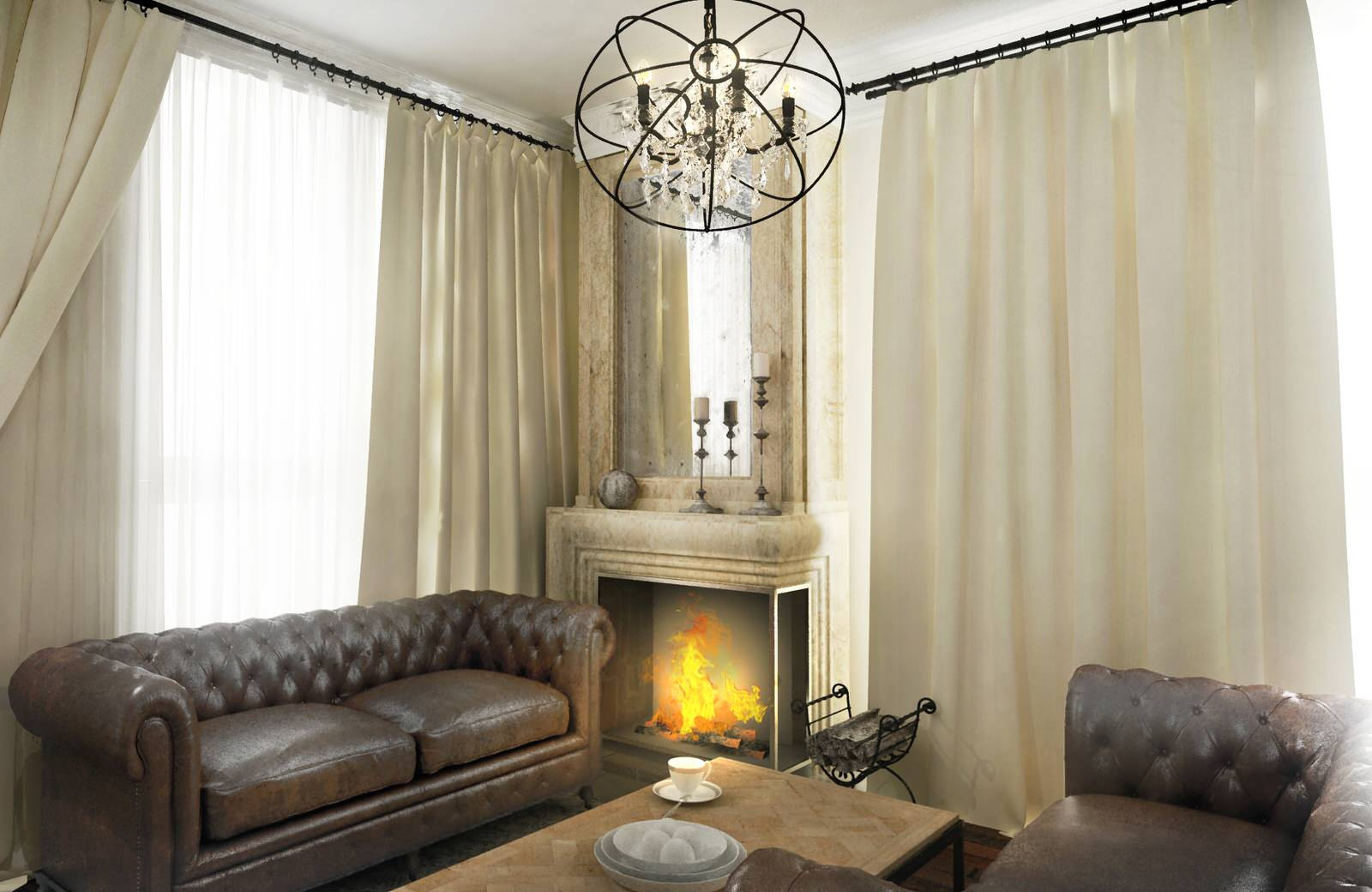 Transitional Living Room