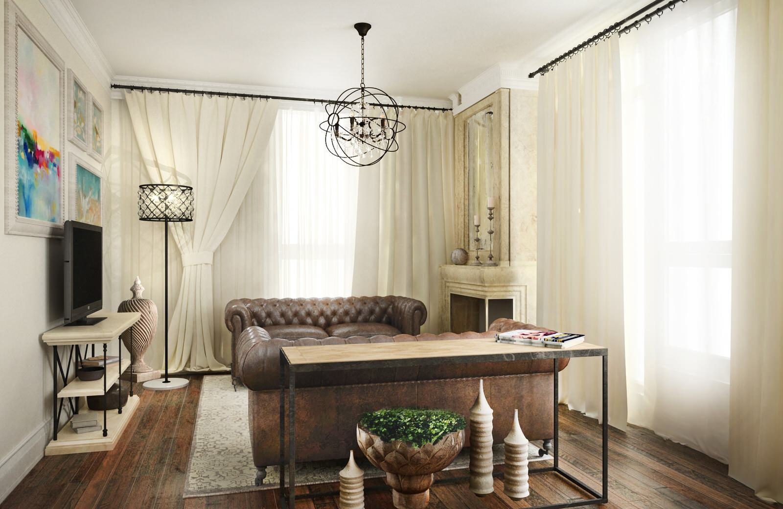 Transitional Living Room