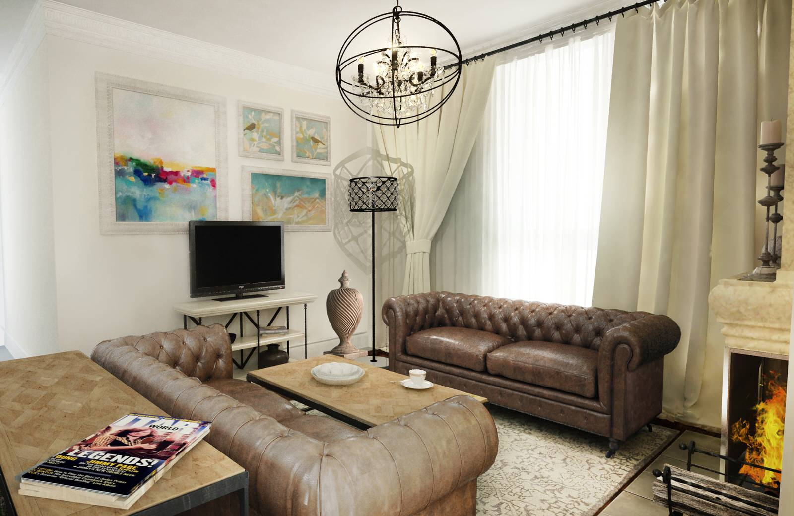 Transitional Living Room