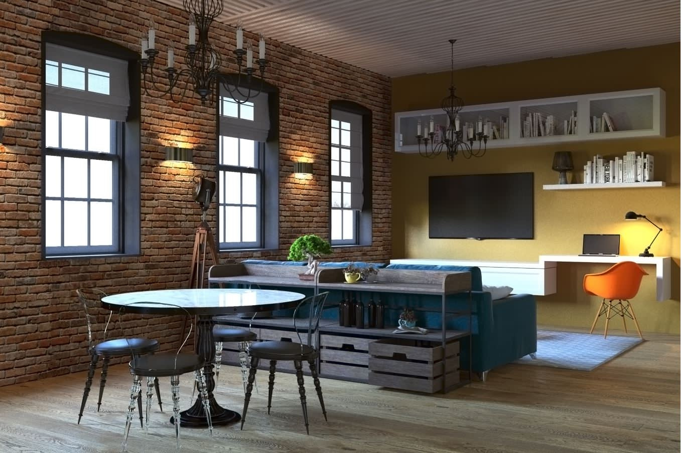 Modern, Vibrant, Hip, Trendy Loft