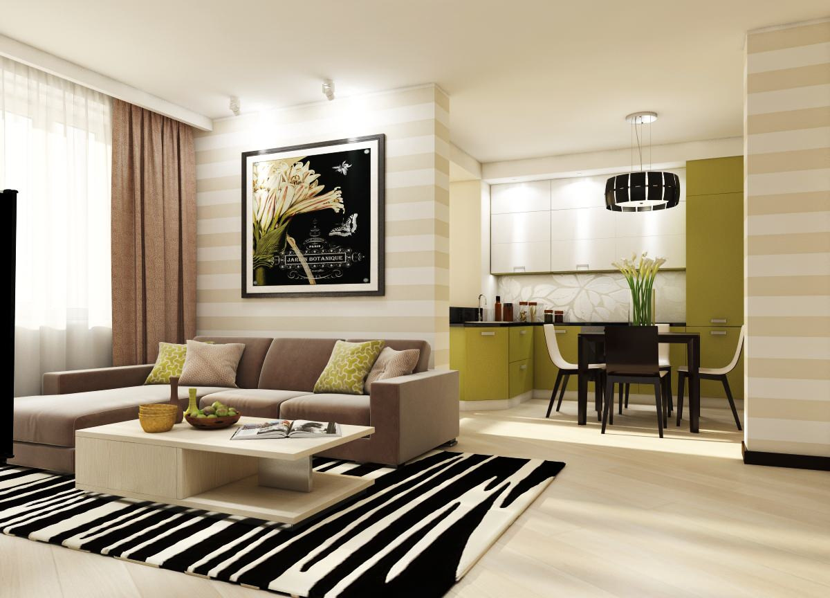 Living room and Kitchen