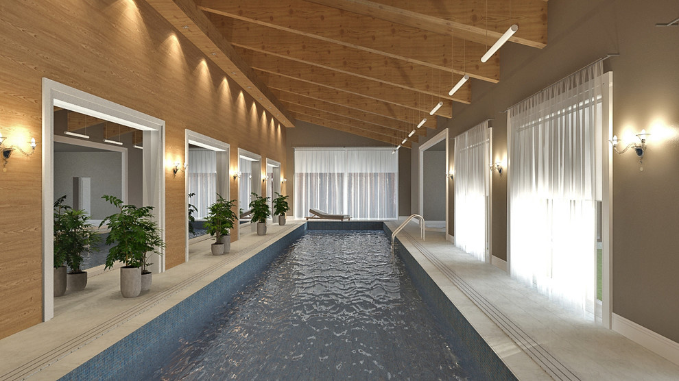Дизайн-проект бассейна в частном доме.