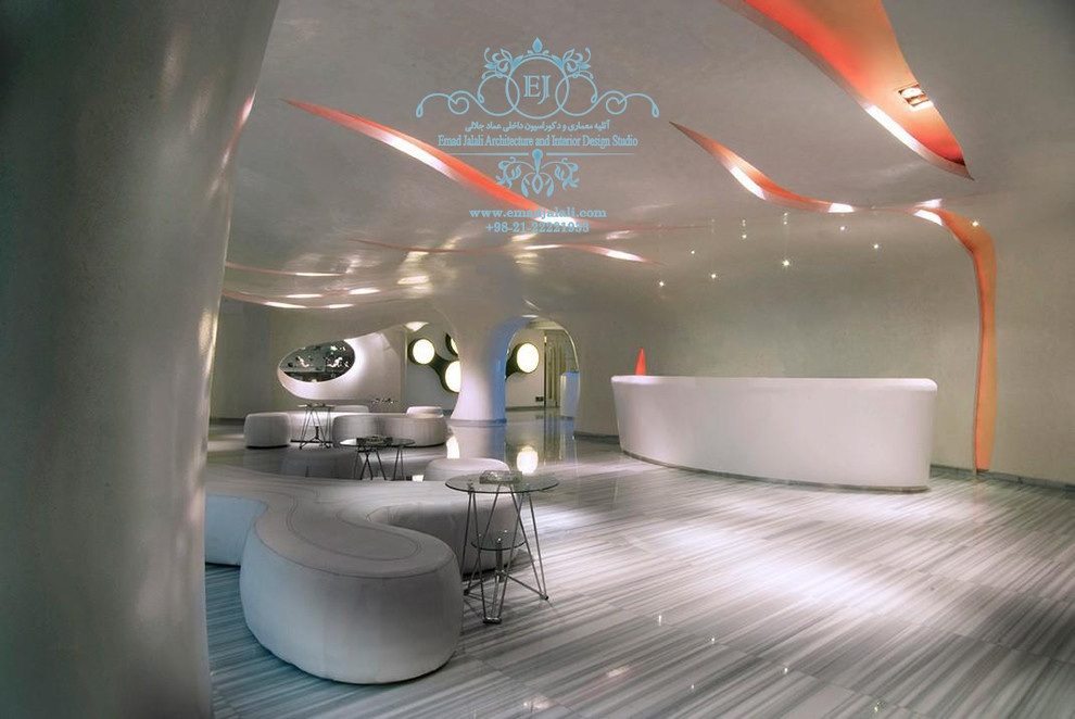 3D sketch modern apartment hall in tehran