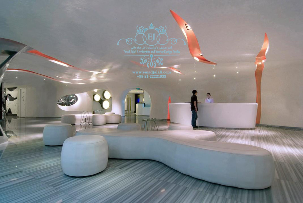 3D sketch modern apartment hall in tehran