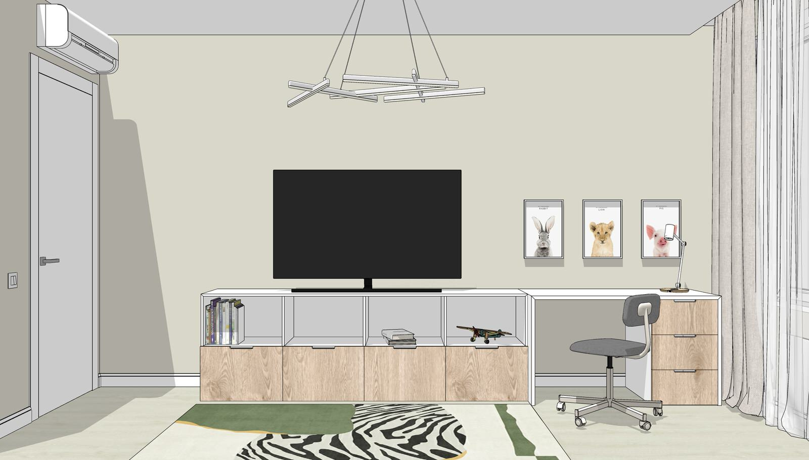 Проект квартиры в Sketchup для семьи с двумя детьми. На стадии реализации.