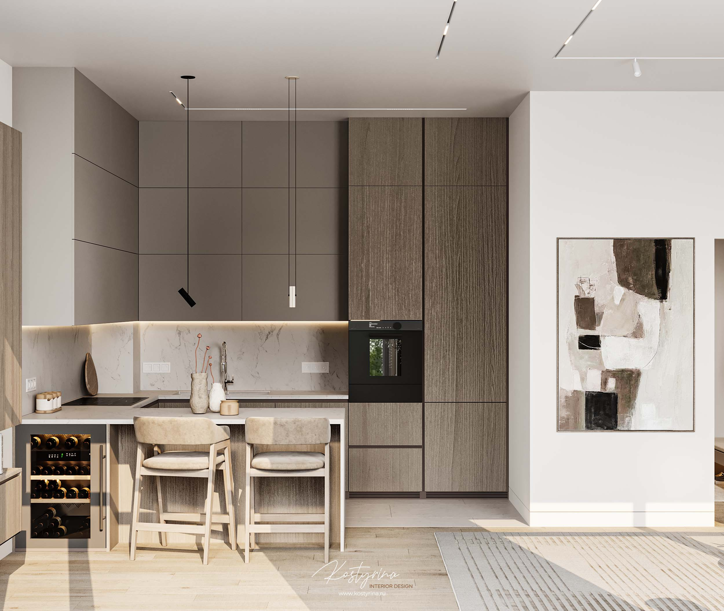 Светлая квартира у реки в ЖК «NOW» 95 м²