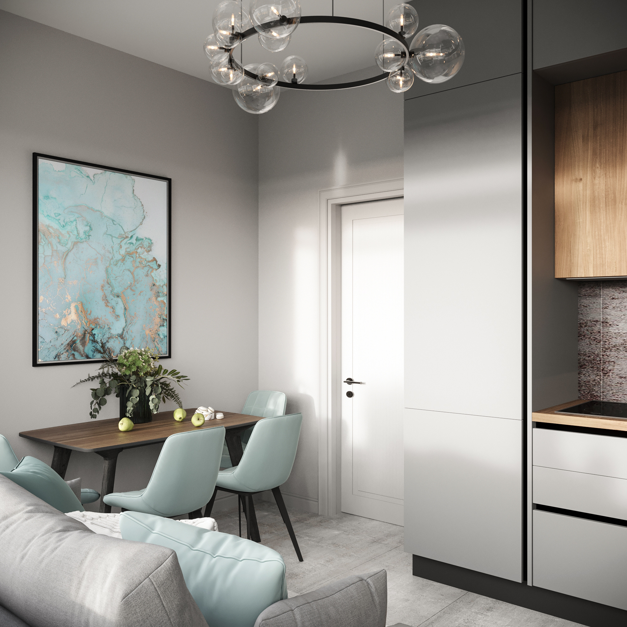 Современный стиль ЖК Резиденция 37,3 м²