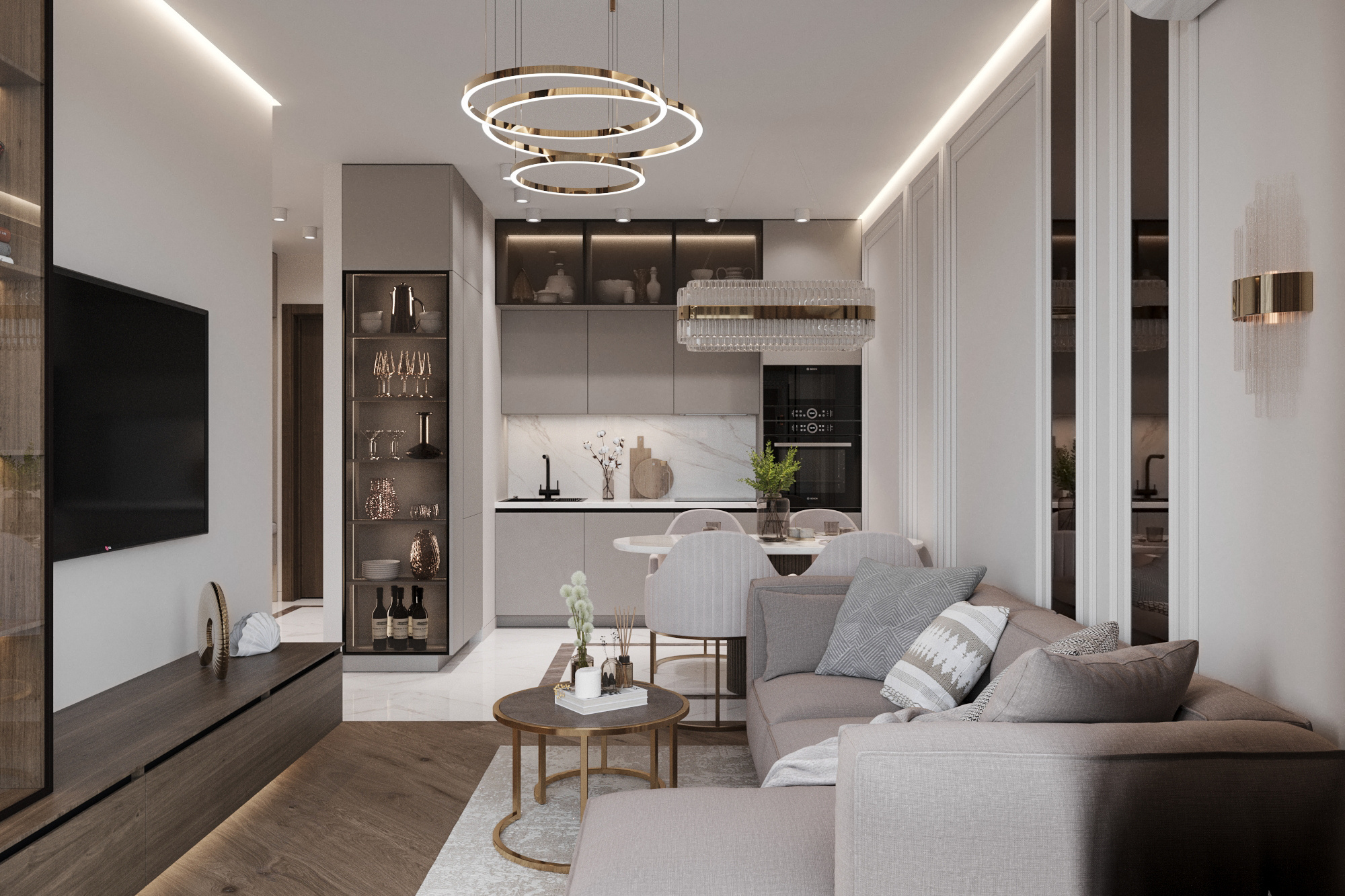 Неоклассика квартира ЖК Вэри Москва 43 м²