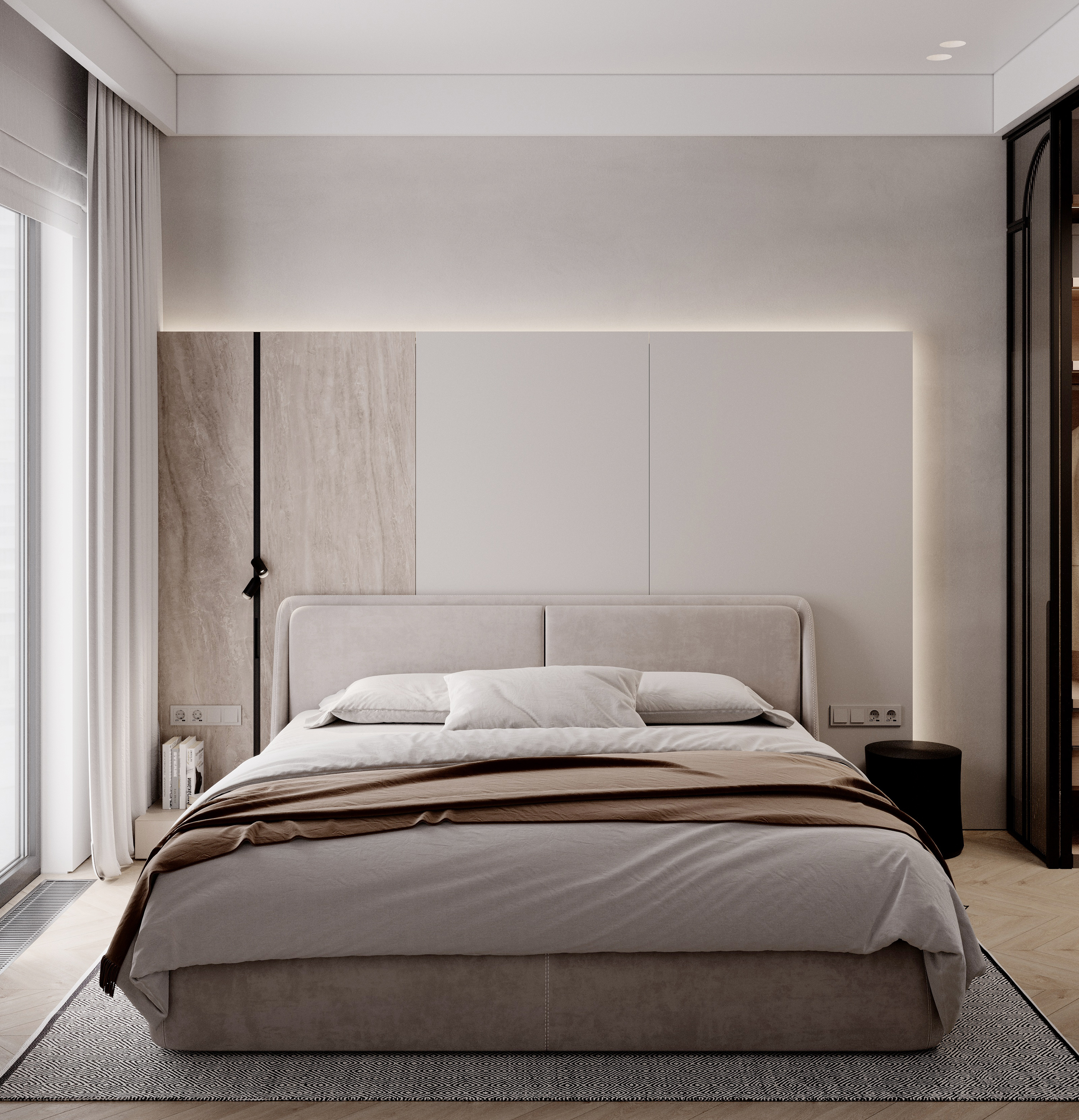 современным тёплым минимализмом — Warm / Soft Minimalism, с примесью Japandi и Quiet Luxury