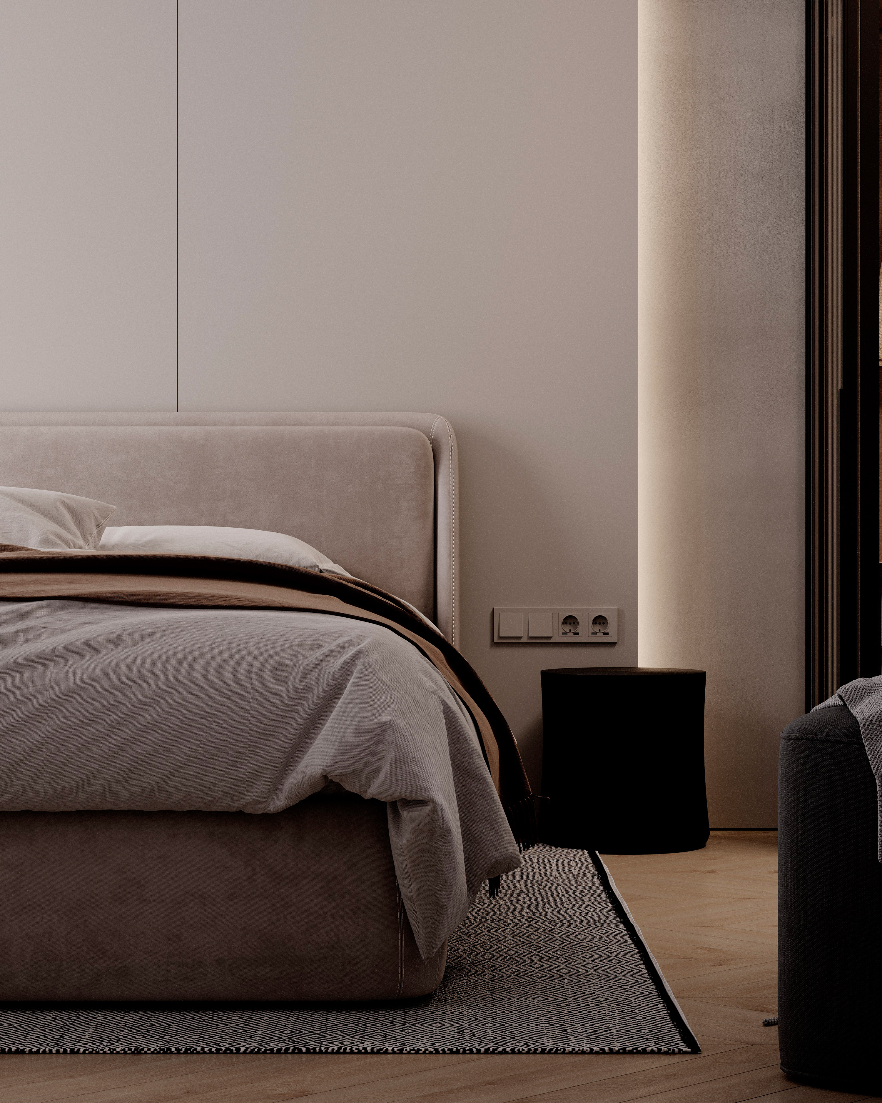 современным тёплым минимализмом — Warm / Soft Minimalism, с примесью Japandi и Quiet Luxury