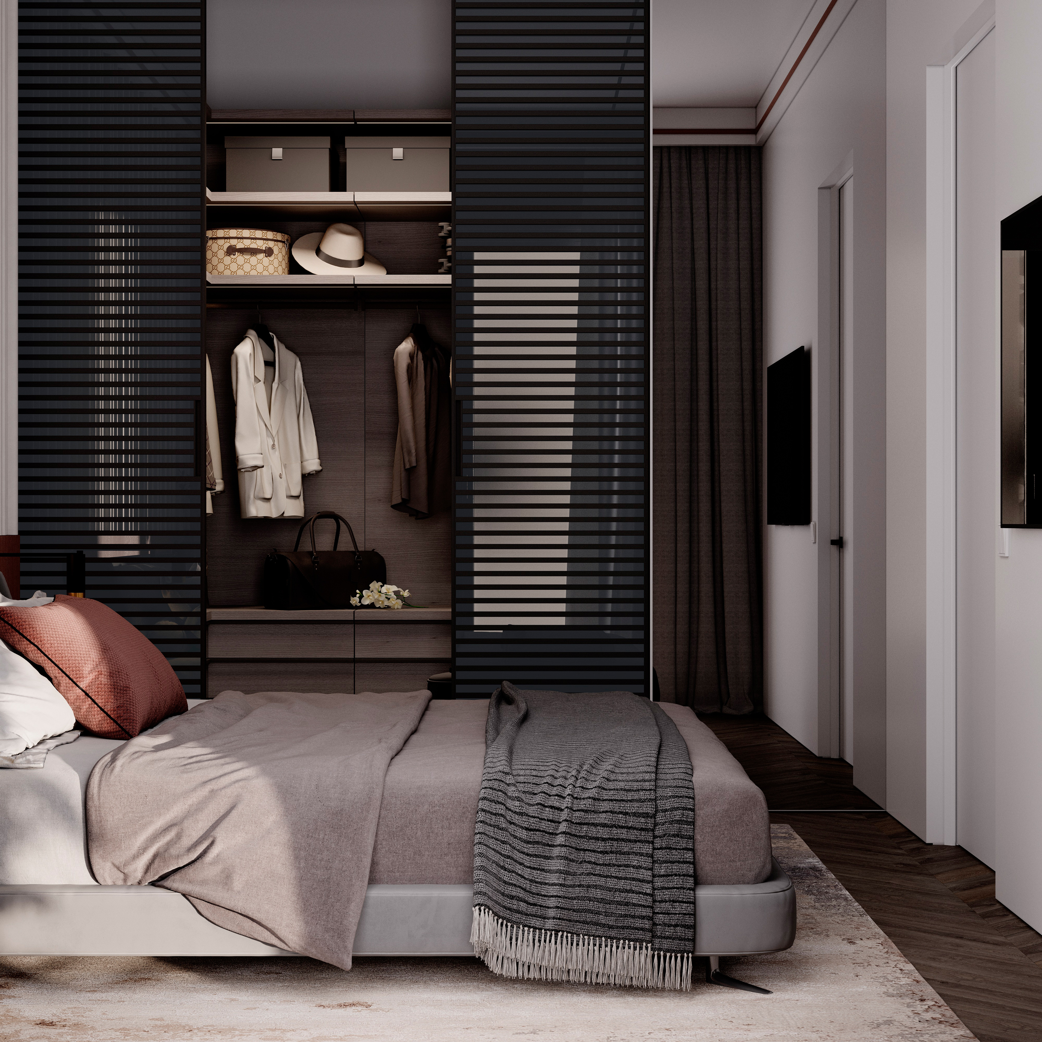 современный минимализм с элементами mid-century modern и soft contemporary.