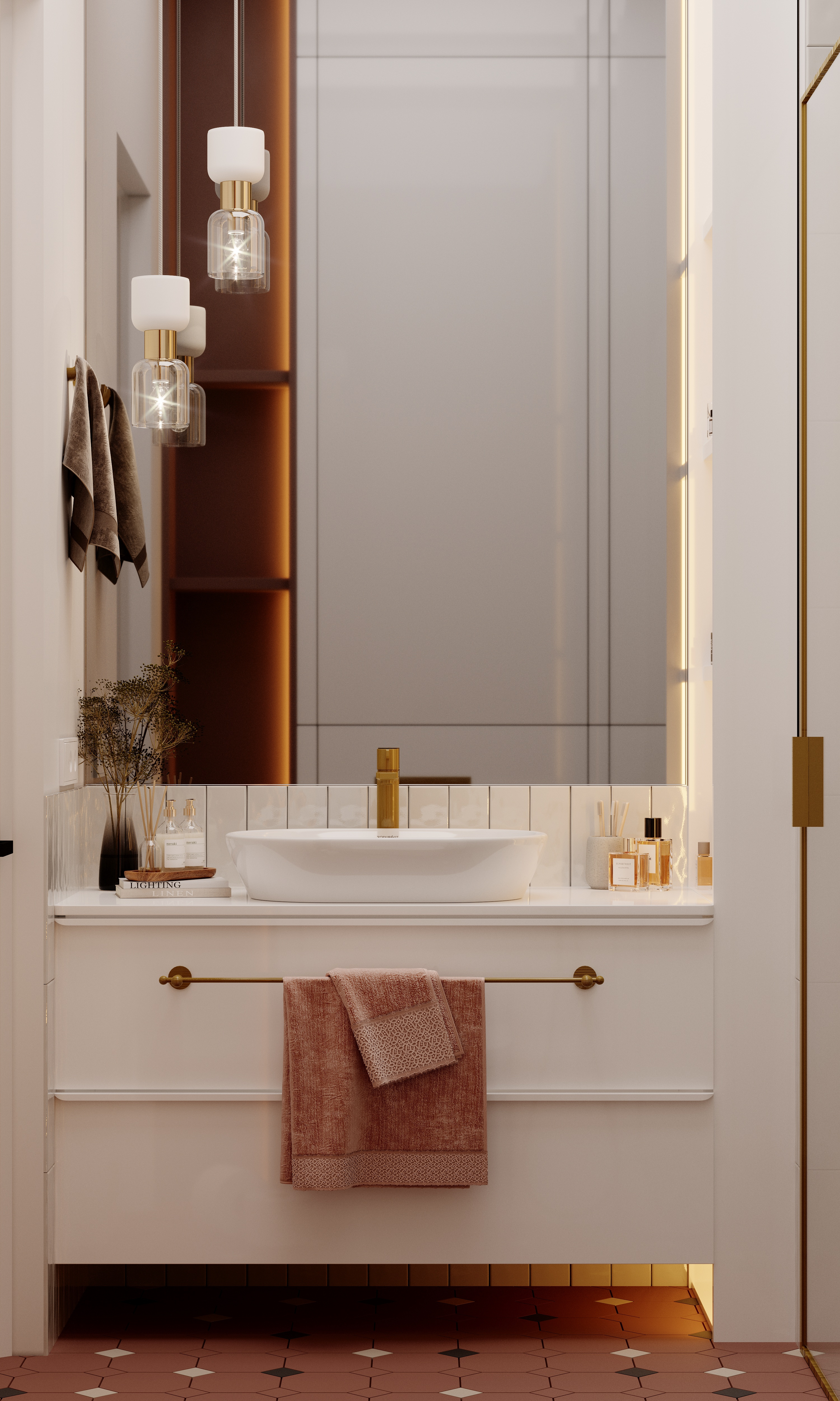современный минимализм с элементами mid-century modern и soft contemporary.