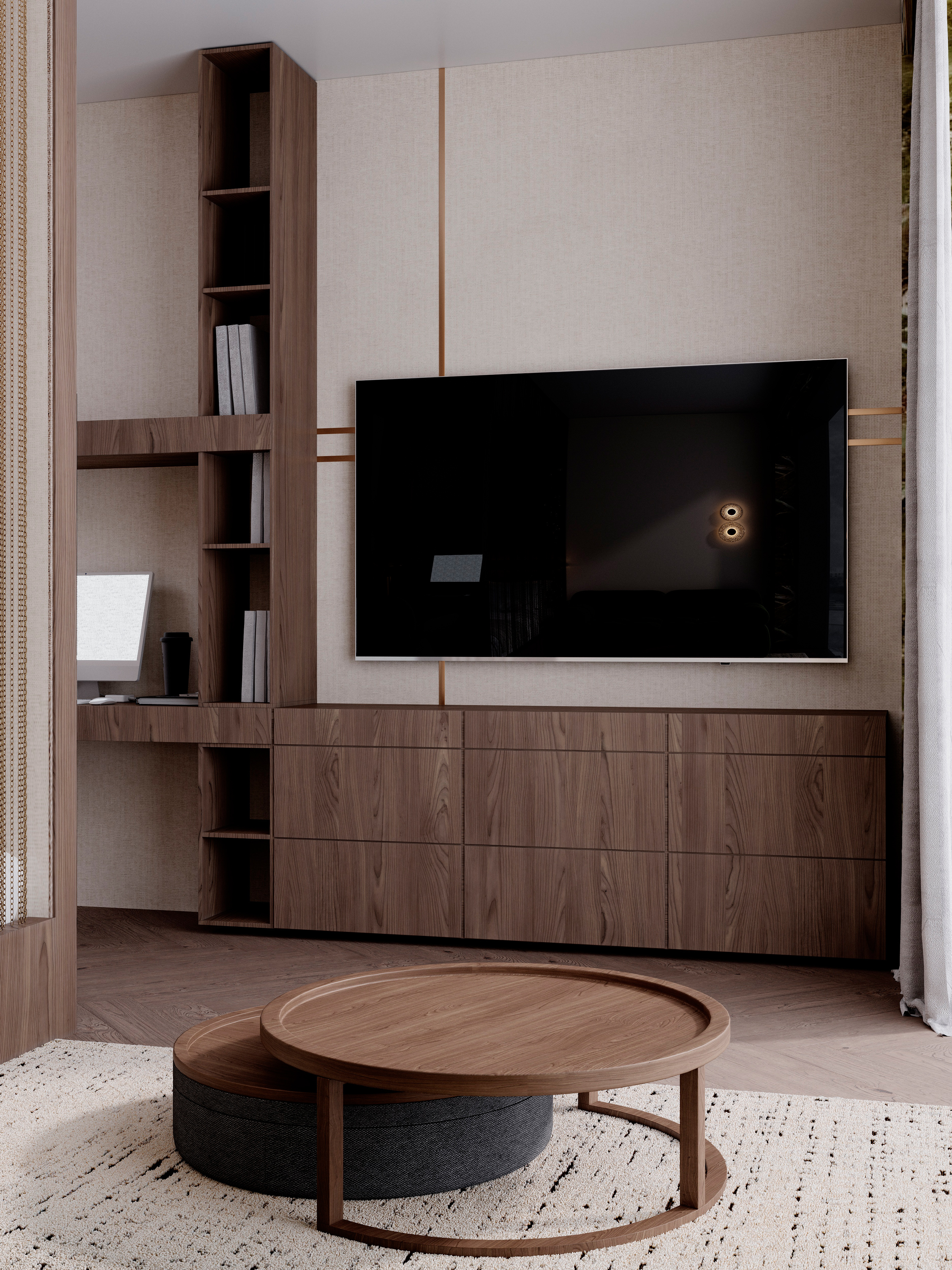 современный эклектичный минимализм с элементами mid-century modern и quiet luxury.