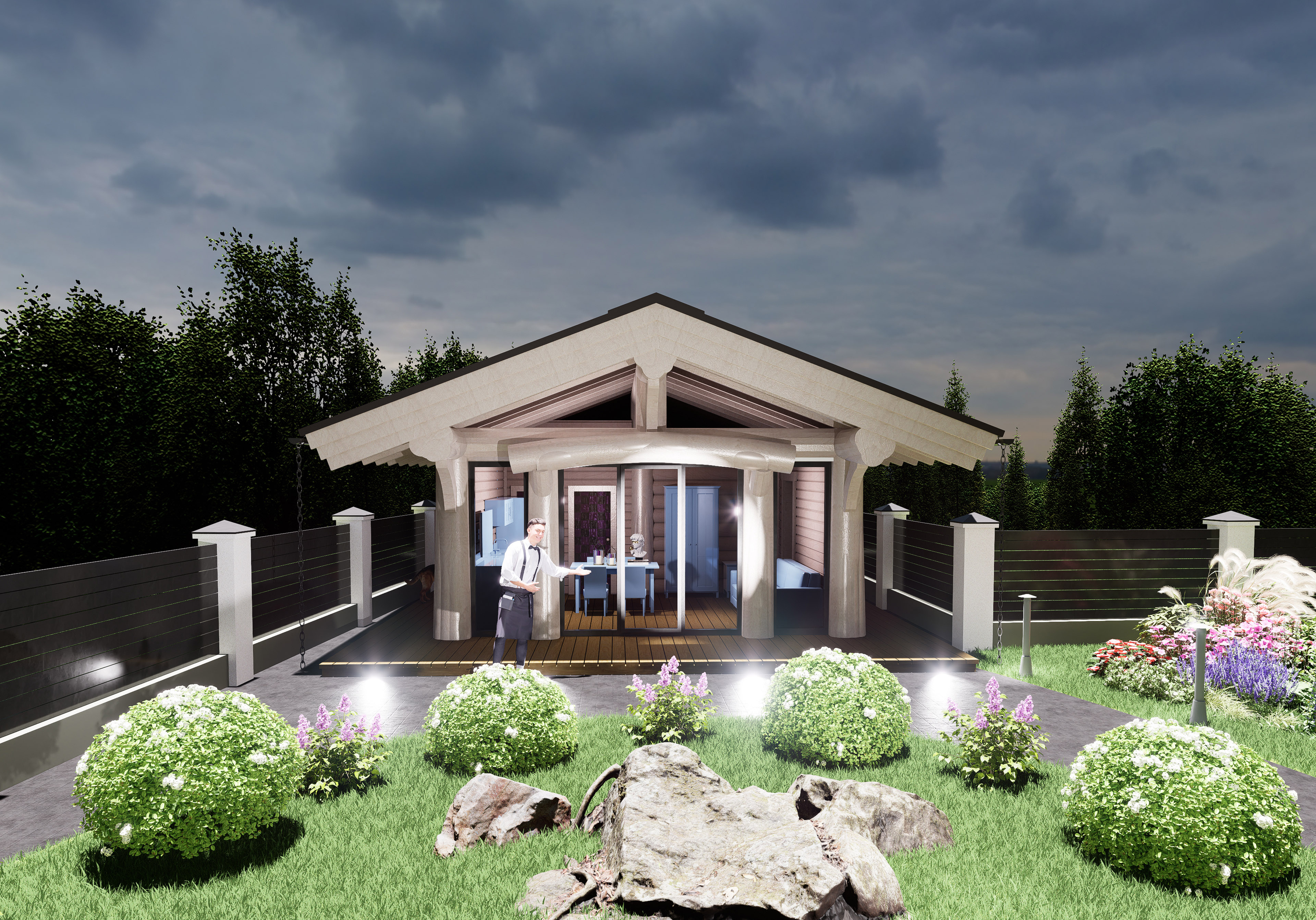 Обложка проекта: Баня в технологии Post&Beam для маленького участка