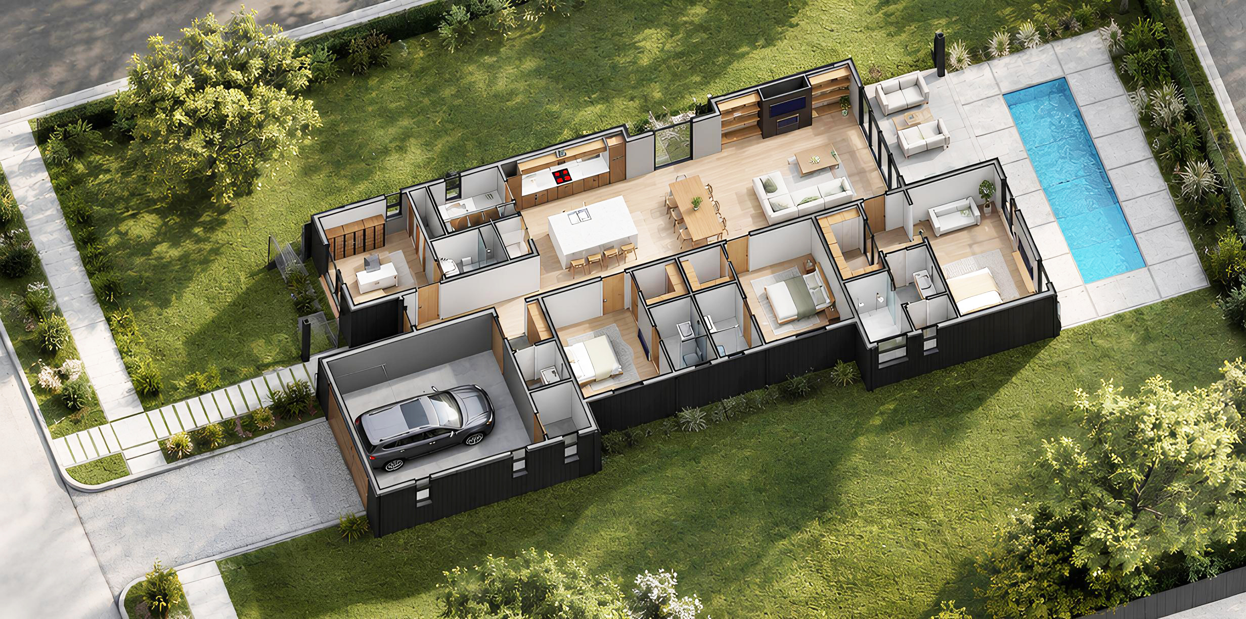 Индивидуальный жилой дом в стиле Modern farmhouse