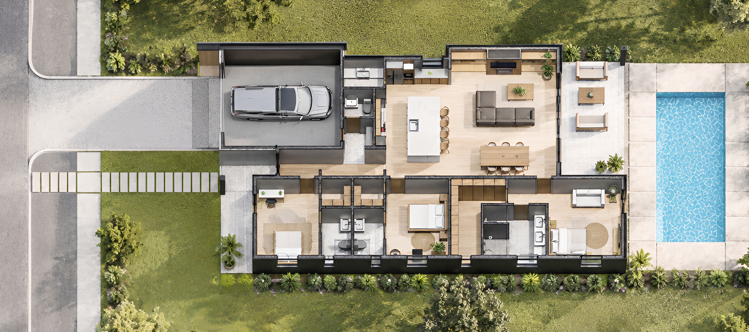 Индивидуальный жилой коттедж в стиле Modern farmhouse 