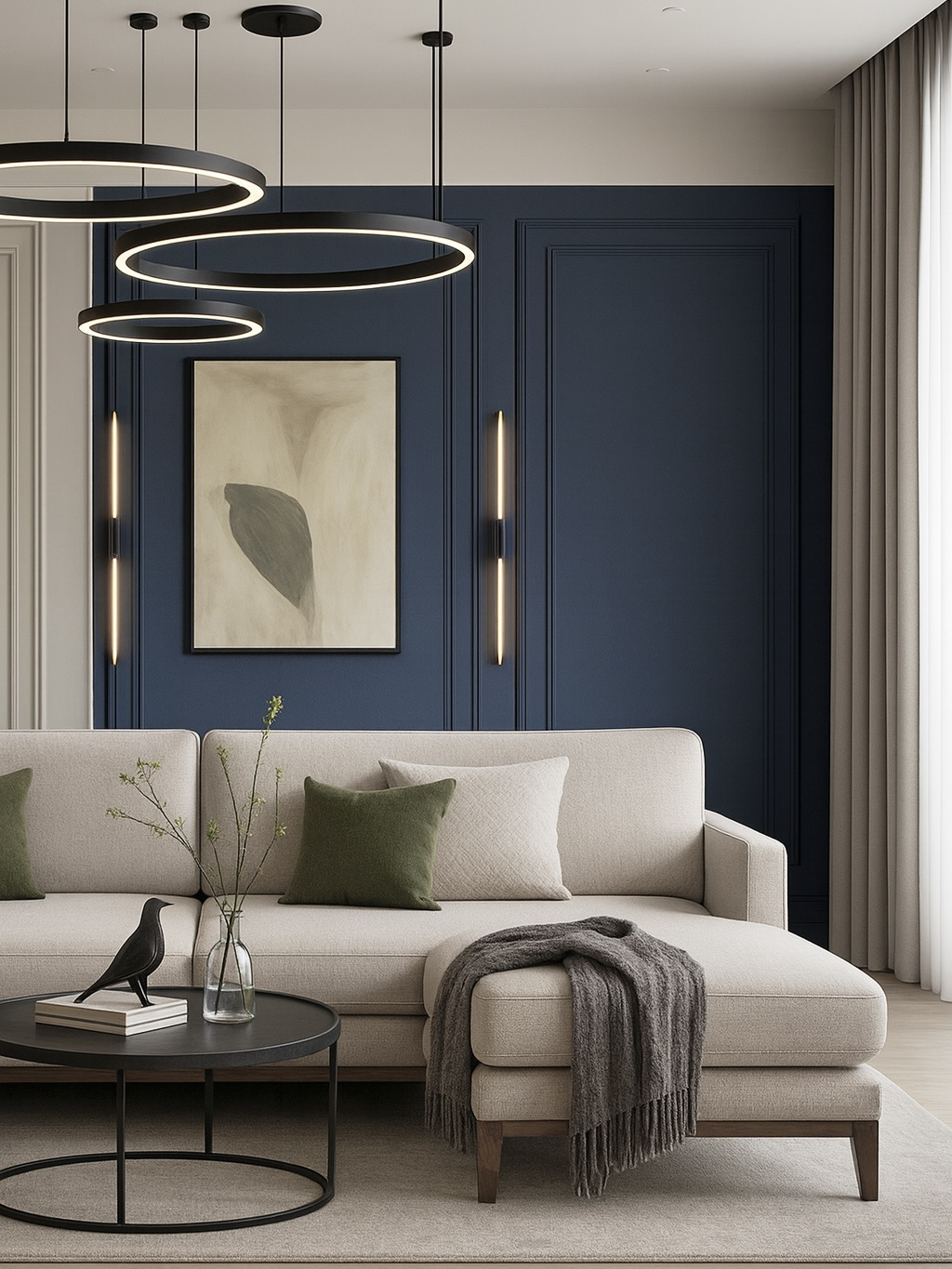 Дизайн интерьера трёхкомнатной квартиры 100 м² в ЖК «Магнифика», Санкт-Петербург