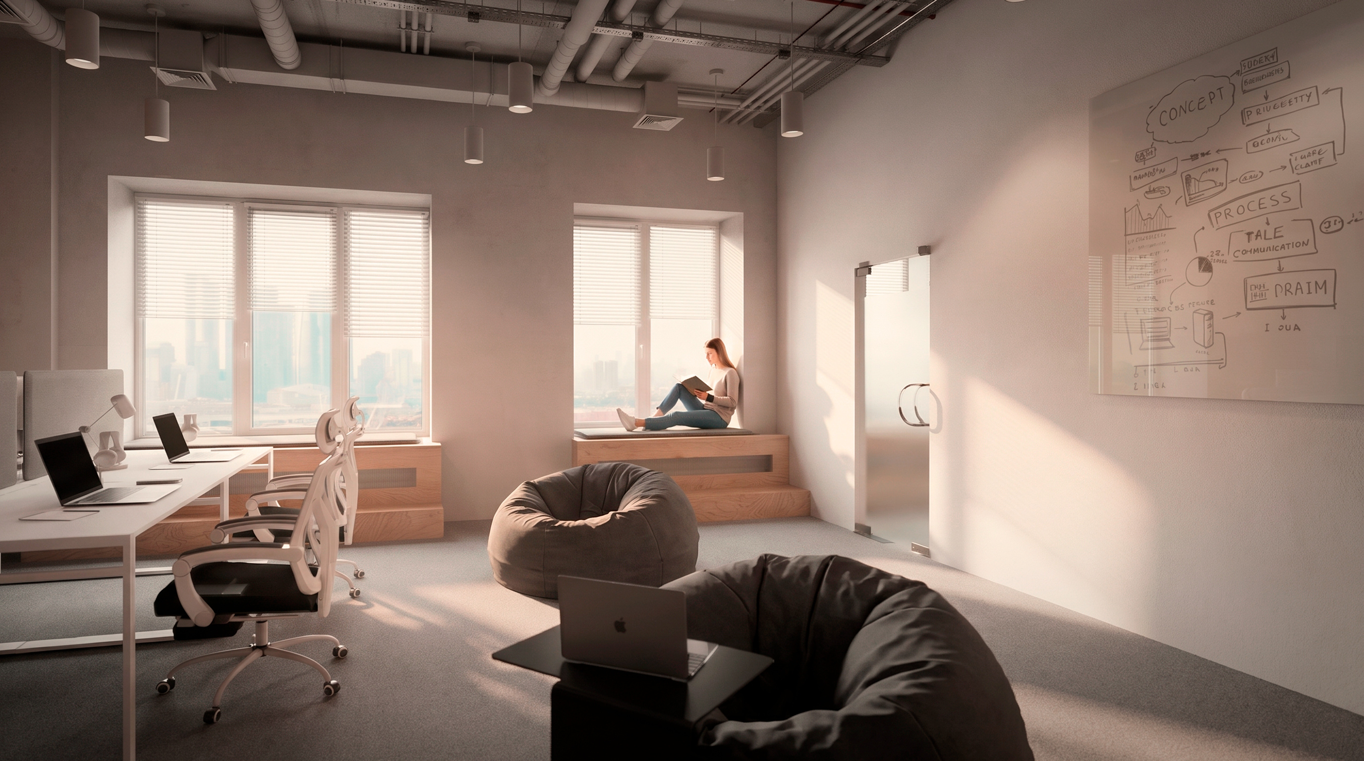 Офис IT-компании 298 м².  Волгоград. Концепция. 2023 год. 